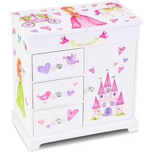 Jewelkeeper Jewelry Box for Girls with 3 Drawers - Musical Princess Jewelry Box with Spinning Doll and Dance of The Sugar Plum Fairy Tune - Appreciated Gifts for Kids - 9.5 x 7.75 x 9.5 Inches