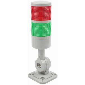 Led Signal Tower Stack Lights, Industrial Signal Warning Lights, Column Tower Lamp Andon Lights with Rotatable Base, Steady/Flashing Light Switchable, 110V 220V AC(2-Layer, no Buzzer)