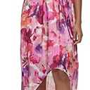 Jessica Howard Women's Floral Hi-lo Midi Dress – Short Sleeve Chiffon Lurex Cocktail Gown, Size 8