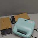 Bakers Friend 3 in 1 Mini Waffle Maker with Removable Plates, Mini Pancake Maker, Grilled Cheese Maker, Breakfast Sandwich Maker Press, Indoor Grill, Belgian Waffle Maker, Aqua