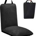 Love&go Portable Stadium Seat with Back Support for Children Kids Teens, Lightweight Child Seat for Outdoor Sports Concerts Camping (Black, Regular - 11.81" W x 15.75" D x 15.75" H)
