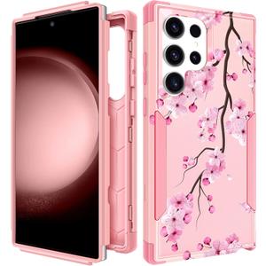 for Samsung Galaxy S22 Ultra Case - Women Cute Girls Phone Cover Cool Aesthetic Unique Design Teen Kawaii Flower Heavy Duty Protective Hard Shockproof Military Grade Funda for S22 Ultra (Blossom)