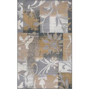 Superior Indoor Area Rug, Jute Backed, Perfect for Entryway, Office, Living/Dining Room, Bedroom, Kitchen, Floor, Modern Floral Patchwork Decor, Pastiche Collection, 2' x 3', Camel