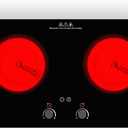 VBGK Electric Cooktop,2400W Electric Stove Top,Countertop and Built-in Hot Plate with Child Safety Lock, Timer, LED touch Knob Control,Overheat Protection,110V 2 Burner Induction Cooktop