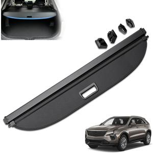 MIALUTY Cargo Cover for 2020-2026 Cadillac XT4 Retractable Trunk Cover XT4 Accessories Anti-Peeping Anti-Theft Privacy Screen,Trunk Luggage Shield Shade Carbon Fiber Texture