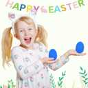 Plastic Easter Eggs for Holiday Decorations and Celebrations, 30 Pcs (Blue)