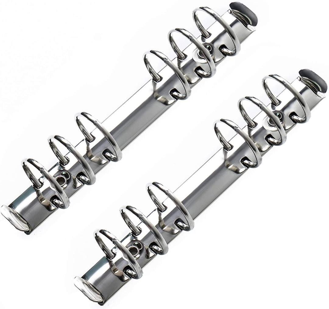 Moterm 2 Pieces 6-Hole Ring Binder Mechanisms Replacement Kit for Binder Planners (Personal Size, Silver Color, 30mm)