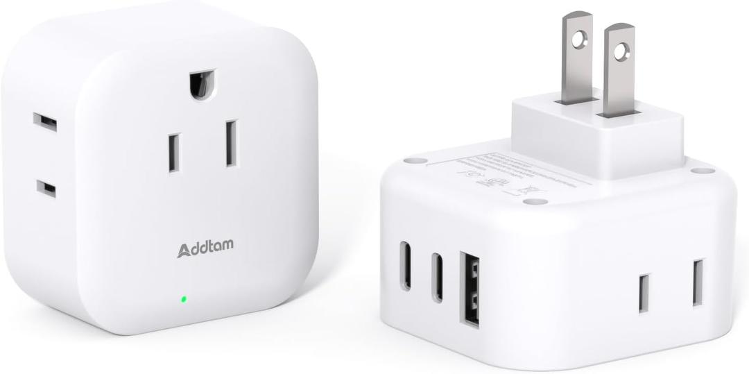 2 Pack US to Japan Plug Adapter, Japan Power Travel Adpter with 3 Outlets 3 USB Ports(2 USB C), Type A Travel Power Converter Plug Adaptor for USA to Japanese China Canada Mexico Philippines Peru