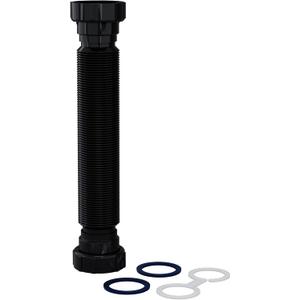 Flexible P-Trap for 1-1/2" Drain Pipes (Black - 24 Inch Length) with Adjustable Connections for Kitchen Sinks and Shampoo Bowls, Compatible with Various Sink Configurations