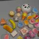 BUDI Upgraded Coluans 30Pcs Kawaii Squishies Random Super Slow Rising Squeeze Fidget Toy Bun Phone Straps Stress Relief Toys for Adults Birthday Favors for Kids Treasure Box Pinata Pretend Play