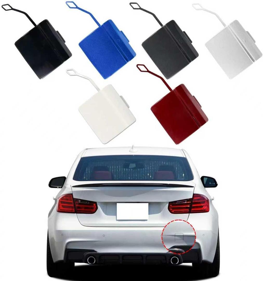 Car Rear Bumper Tow Hook Cover Cap Towing Eye Fit for BMW 3 Series F30 M-Sport 320i 325d 328i 330d 330e 330i 340i 335i 2013-2018 51128056615 Trailer Cover (Gray, Right Passenger Side)