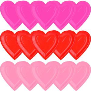 Gatherfun 48Pcs Heart Shaped Paper Plates Set - Romantic Red Heart Tableware for Valentine's, Anniversary Party Supplies & Valentine's Day Party Decorations