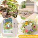 4 Pcs Spring Flower Candle Rings Artificial Floral Wreaths for Summer Floral Pillar Candle Holder for Mother's Day Table Centerpieces Church Wedding Party Home Decor