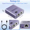 Ethernet Splitter 1 to 2 1000Mbps, Internet Splitter High Speed RJ45 Port LAN Splitter for Cat 5/5e/6/7/8 Cable, Ethernet Router Switch for PC/Laptop/TV (2 Devices Networked Simultaneously)