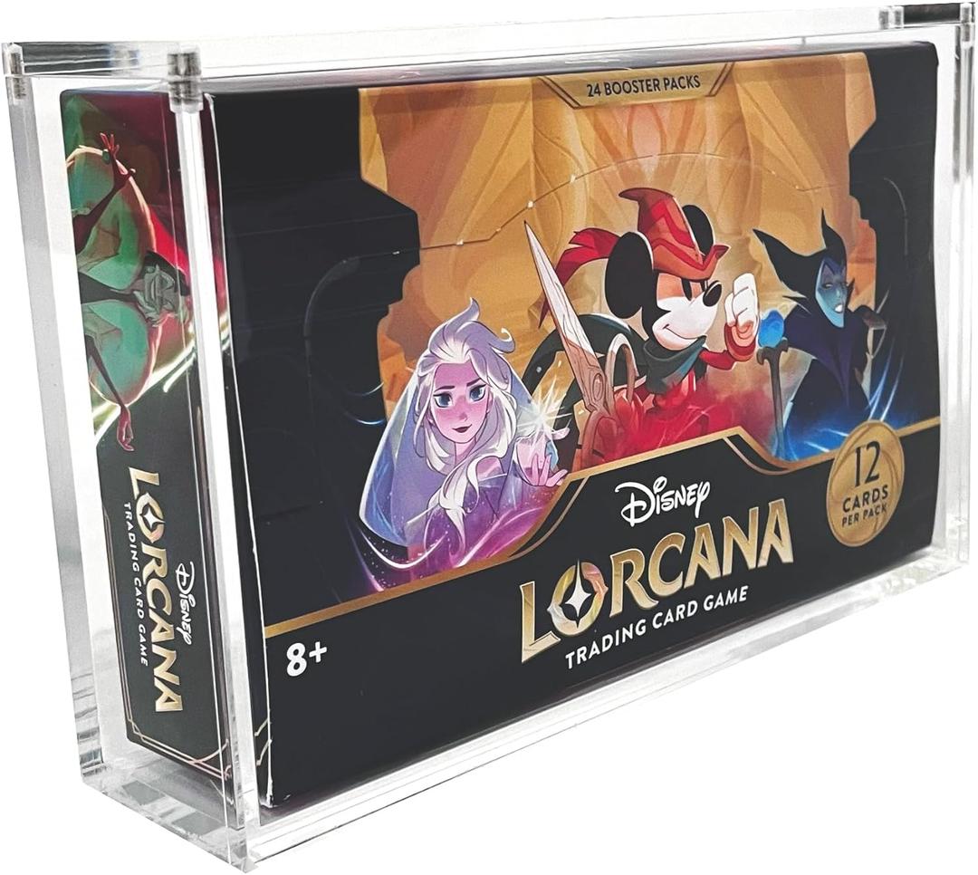Premium Acrylic Display case for Disney Lorcana Booster Box, with Magnetic Close