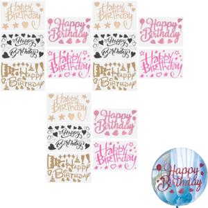 Happy Birthday Stickers for Balloons, 15pcs Happy Birthday Stickers PVC Letter Balloons Decals for DIY Wedding Party Decoration Supplies
