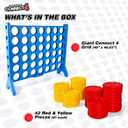 Connect 4 Giant Edition Game - 4-Foot Jumbo Classic Four-in-a-Row Family Fun - Indoor & Outdoor Strategy Board Games for Adults & Kids - 42-Count Colorful Discs - Quick Assembly & Slide Release Reset, Large