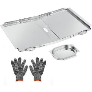 Suranew Grease Tray Replacement for Dyna Glo, Dynaglo, Nexgrill & Expert Grill Parts - Universal Drip Pan with Catch Pan for 4/5 Burner Gas Grills (Kenmore, BHG, 24"-30") Corrosion-Resistant (Silver)