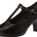 Capezio Womens Jr. Footlight T-Strap (7.5 Wide, Black)