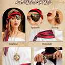 Halloween Costumes Woman -[9 in 1 Pack] Pirate Costume Set for Women with Pirate Accessories [Pirate Dress] (Medium)