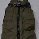 Dog Winter Coat with Harness Built-in | Waterproof Dog Jacket with Zipper & Fleece Lining | Reflective Cold Weather Coat for Medium Dogs Green