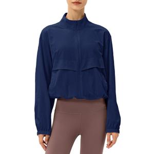 Locachy Women's Lightweight Zip Up Athletic Jacket Stand Collar Windproof Sun Protection Workout Outdoor Jacket, Small 
