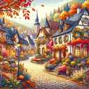 HUADADA Jigsaw Puzzles for Adults 1024 Pieces, Town in Autumn Interlock Perfectly Letter on Back No Dust, Home Decor Birthday Party Toy for Men Women Elders Seniors (19.6"x19.6"), 1:1 Poster