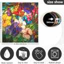 Dishwasher Cover Magnet Stained Glass Floral Print, Dish Washer Cover for Kitchen Decor, Easily Trimmable Dishwasher Sticker Refrigerator Magnetic Cover 23×26 in
