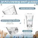 50 Sets Cowboy Baby Shower Favors for Guest A Little Cowboy is on the Way Acrylic Clear Shot Glasses Thank You Cards and Twine Organza Bags for Western Baby Shower Birthday Party Decorations