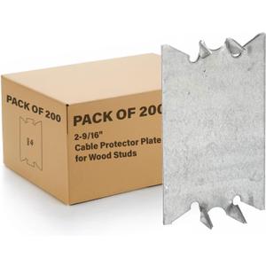 RACO 2710 Cable Protector Plate for Wood Studs, 2-9/16-Inch Long (Pack of 200)