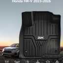 3W Floor Mats Fit for Honda HR-V 2023-2025 2026 & Acura ADX 2025 2026 TPE All Weather Custom Fit Floor Liner for Honda HRV 1st and 2nd Row Car Mats Black(Include Hybrid) (Not fit Premium Audio System)