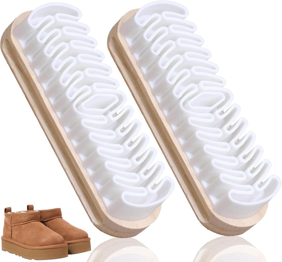 Suede Eraser Brush, Rubber Shoe Cleaner Brush for Shoes, Bags, Jacket, Purse, Sofa with Wooden Handle, Stain Eraser(2 Pcs)