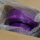 Maxcheck 100 Pack Purple Silver Plastic Plates Disposable Plates with Silver Rim Plastic Dinnerware Set Dessert Salad Reusable Party Dinner for Wedding Birthday Valentine