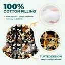 Waterproof Egg Chair Cushion Replacement Outdoor Hanging Chair Cushion 47x35x7 Inches Thicken Egg Chair Cushions with Ties, Black Peony