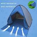 Pop Up Beach Tent Shade Sun Shelter UPF 50+ Canopy Cabana 2-3 Person for Adults Baby Kids Outdoor Activities Camping Fishing Hiking Picnic Touring(Dark Blue Stripes)