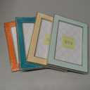 VIOLABBEY 4x6 Picture Frames Set of 4, Colorful Photo Frame of Modern Style, High Definition Tempered Real Glass, Wall Mounted or Tabletop Display (Blue+Light Blue+Orange+Apricot)