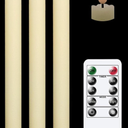 GenSwin Flameless Ivory Taper Candles Flickering with 10-Key Remote, Battery Operated Led Warm 3D Wick Light Window Candles Real Wax Pack of 3, Christmas Home Wedding Decor(0.78 X 9.64 Inch)