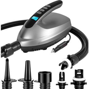 High Pressure SUP Electric Air Pump,Dual Stage Inflation Paddle Board Pump for Inflatable Stand Up Paddle Boards (Silver)