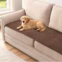 H.VERSAILTEX Plush Chenille Couch Cover for 3 Cushion Couch Anti Slip Washable Sofa Slipcovers Soft and Durable Furniture Protector for Dogs Cats Kids (27.5" x 59", Caramel)
