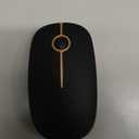 VssoPlor Wireless Mouse, 2.4G Slim Portable Computer Laptop Mouse with Nano Receiver Quiet Silent Optical Mice for Notebook, PC, Laptop, Computer-Black and Gold