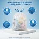 21 Gallon Trash Bags Drawstring 120 Count, 1.7 Mil White Garbage Bags Unscented,Easy-Dispense Roll for Kitchen & Household Use, Code G,79.5 L