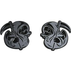 Pair Custom Angry Reaper Rubber Duck Decal Sticker 3D Badges Emblem Fit for Car Truck Motorcycles Side Rear Styling New (Black)