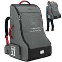 RAINSMORE Padded Car Seat Travel Bag for Airplane Heavy Duty Car Seat Backpack for Air Travel Baby Carseat Cover Bags for Airport Large Car Seats Carrier Fits Car Seats & Booster Seats,Gray (Grey&Black)