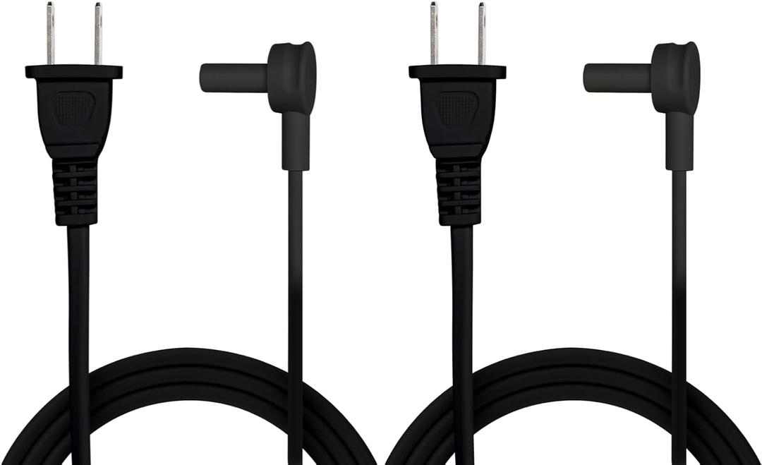 2-Pack - Long Power Cords Compatible with Sonos Era 100 and Era 300 Speakers (12-Foot, Black)