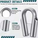 4 Pack 12mm 1/2" 304 Stainless Steel Wire Rope Thimbles Collar with Gusset for 3/8" - 1/2" Wire or Winch Rope Tube Cable Thimble Heavy Duty for Industrial Rigging Marine (Silver)