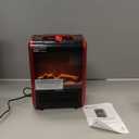 Comfort Zone Electric Mini Fireplace Space Heater with Realistic 3D Flame, Stay-Cool Body, Carry Handle, Overheat Sensor, and Safety Tip-Over Switch, Ideal for Home, Bedroom, & Office, 1,200W, CZFP1 (Red)