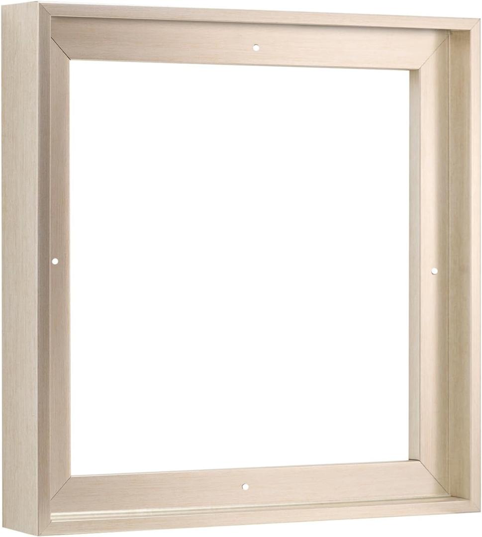 Pixy Canvas Floater Frame 16x16 for 1-1/2 (1.5) inch Deep Canvas Paintings/Canvas Prints/Wood Canvas Panels/Wall Art/Wall Decor/Home Decor/Artwork (Champagne, 16 x 16 inch, Square)