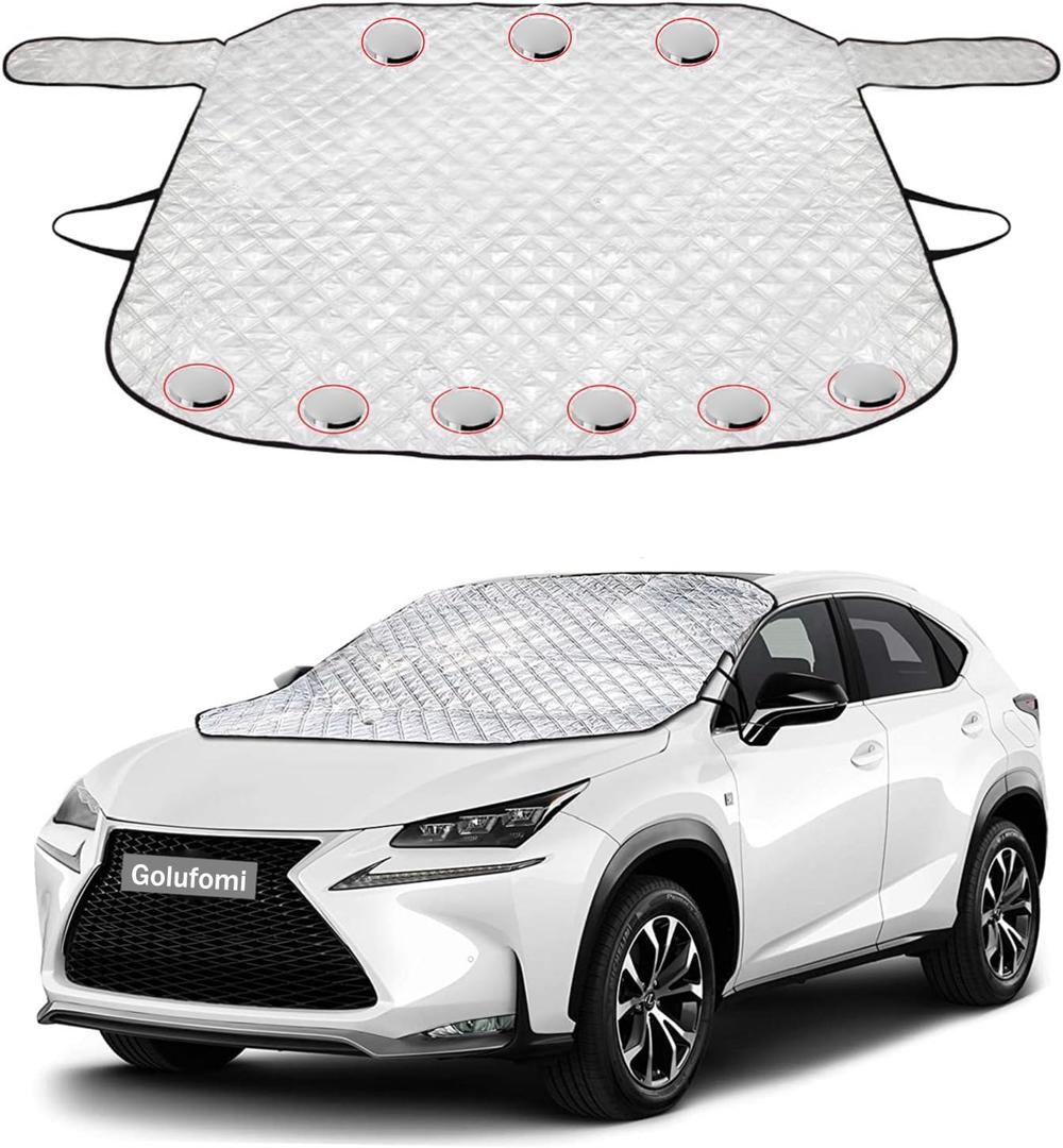 Car Windshield Snow Cover Magnetic Winter Cover for Ice, Frost and Snow in All Weather Fits Most Cars SUV