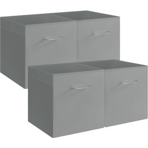 StorageWorks Gray Storage Cubes, 13x13 Storage Cube Bins with Handle, Cube Storage Organizer Bins for Shelves and Closet, Collapsible Storage Bins, 4-Pack