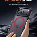 Compatible with iPhone 17 Pro Bumper case Fits MagSafe 10FT Drop Resistant Matte Skin Feeling Shockproof Back Cover Fits iPhone 17 Pro Phone Cases 6.3",Matte Red Bumper